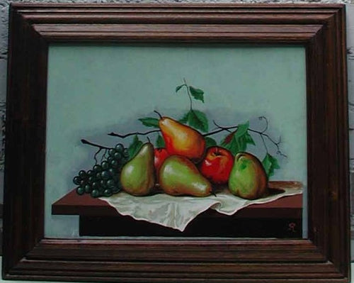 Fruit on Table with Green Pears 3